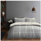 Lions 4 Piece Checked Bedding – King Size Duvet Cover Set with 1x Fitted Sheet and Matching 2x Pillowcase, Soft Poly Cotton Grey Silver Bed Linen, Reversible Quilt Covers Sets