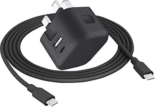 Galaxy A15 Charger, 20W Dual Port USB & USB C Fast Charging Power Adapter With Type C Cable for Samsung Galaxy A15 5G (Black)