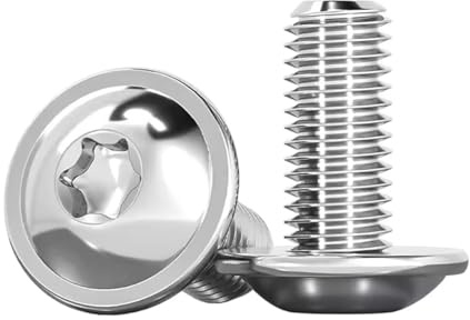 Drenky M6x16mm Fläns Torx-Skruvar - ISO 7380-2 Rostfritt Stål A2 V2A Helt Gängade Med Bricka - 20 St