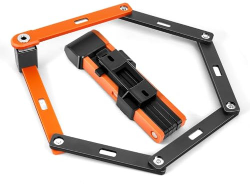 Fahrradschloss mit Halterung und 2 Schlüsseln, Fahrradschloss Faltschloss, Kompakt und Hochsicheres Fahrrad Faltschloss Lang 80cm für E-Bike/Rennrad/E-Scooter/BMX/MTB/Motorrad