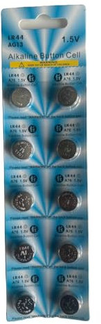 Confezione da 10 batterie alcaline a bottone AG13 LR44 da 1,5 V per orologi, giocattoli, lettori di schede