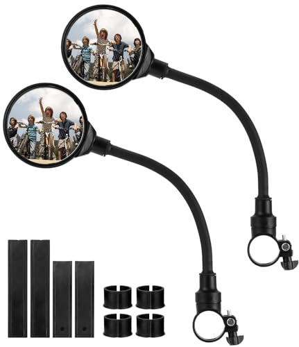 Retroviseur Velo,Rétroviseur Vélo,Accessoire Velo,Convient pour 22-32mm Guidon, 2 Pièces 360 ° Réglable et Pivotant Rétroviseur, Rétroviseur de Vélo pour Vélo, VTT, Vélo de Route
