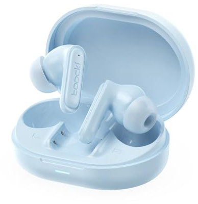 toocki Auriculares Inalámbricos, In-Ear Auriculares Cancelacion Ruido, Bluetooth 5.3 Efecto de Sonido Envolvente 360 ° Larga duración con Mic, Cascos Inalambricos para iOS y Android, Azul