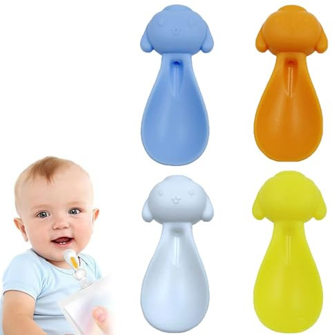 4 Stück Quetschie- und Beikost-Silikonlöffel