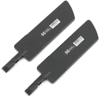 WSOLDMA 2PCS 5G 38dBi LTE Omni Antenna 600-6000Mhz with SMA/RP-SMA Male for Computer Network Card WLAN Router (Black)