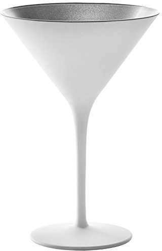 Stölzle Lausitz Copas de Cóctel Blanco/Plata Set de 6, 240 ml – Elegantes Copas de Cóctel Ideales para Martini & Manhattan – Copas de Martini de Cristal Sin Plomo – Apto para Lavavajillas