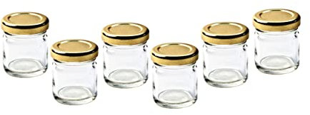 Set Of 6 42ml Mini Jam Jar Breakfast Preserve Jar 5cm 1.5oz Marmalade Conserve Jar Screw Top Lid