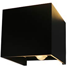 Klighten Aplique de 7W, con Detector de movimiento, Encendido y apagado automático, uso en interiores / exteriores a prueba de agua, para jardín, camino, Blanco cálido, Negro
