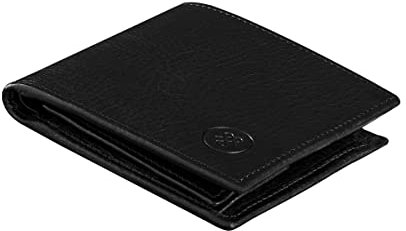 Maxwell Scott - Personalisierte Luxuriöse weiche Leder Brieftasche mit Münzfach für Herren - Handgefertigt aus italienischen Vollnarbenhäuten - The Ticciano Soft Grain Schwarz