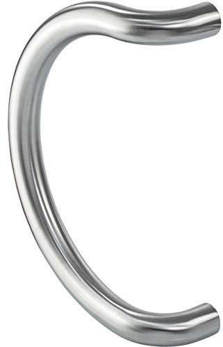 Gedotec Haustür-Beschlag Edelstahl Türbeschlag Eingangstür Stoßgriffe halb-rund - 8043 | Griffstange Länge 350 mm | Stangen-Griff Ø 32 mm | 1 Stück - Design Haustürgriff mit Befestigungsmaterial