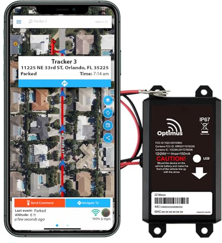 Optimus Wired GPS Tracker for Vehicles - Easy Installation on Car's Battery - Low Cost Subscription Plan Options