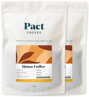 Pact Coffee House Espresso, Dark Roast (500g) - Medium-Fine Grind - Freshly Roasted in Surrey
