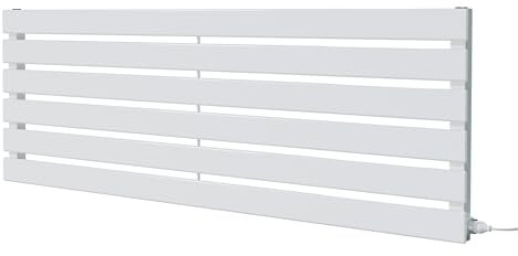 King White Electric Horizontal Radiator 440mm (h) x 1250mm (w) - 500w Single Heat Element (Pre-Filled)