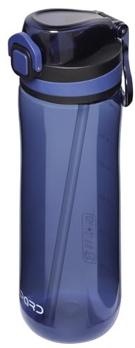 Opard Peak 700 ml/1000 ml Trinkflasche mit Strohhalm, BPA-frei, Auslaufsichere Flasche mit Klappdeckel