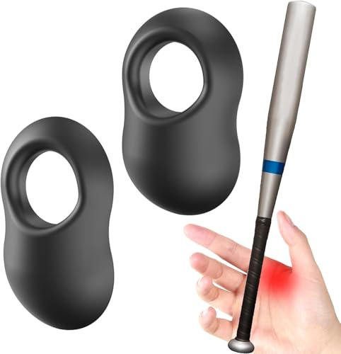 OMYPOTT Baseball-Daumenschutz, Softball-Daumenschutz, Schlag-Trainingshilfe, reduziert Schlag-, Stich-, Baseball-Trainingsgeräte, reduziert Schlägerstiche, Schwarz, 2 Stück