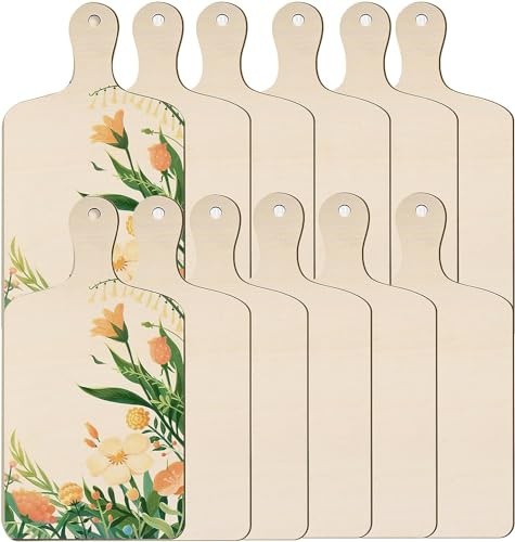 Nvanvmm 20 mini taglieri da taglio in legno con manico in legno grezzo per , mini taglieri per salumi in bianco, piccolo tagliere da taglio per il fai da te, decorazione da cucina,
