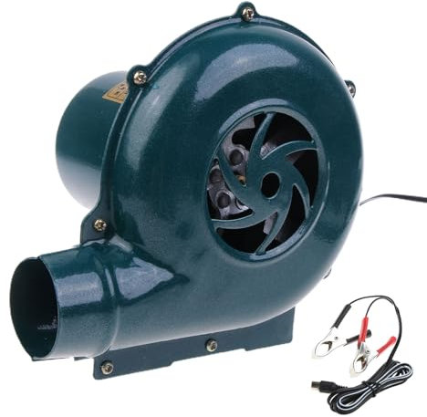 Zeizafa Ventilador de barbacoa de 12 V CC, estufa de parrilla, 2800 r/min, soplador de aire para picnic al aire libre, camping, cocina, herramienta de barbacoa, accesorios portátiles para parrilla