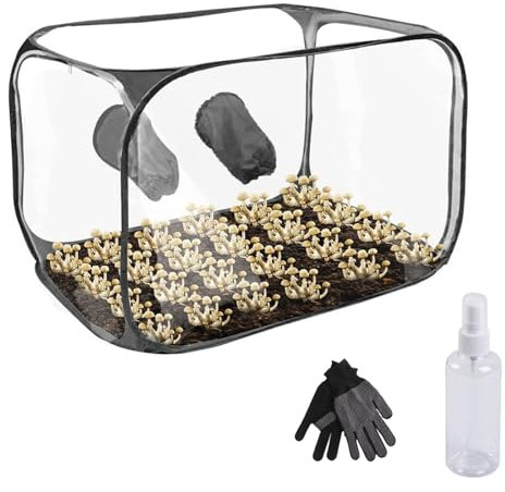 Pilzzuchtzelt, 60x60x90cm Growbox Gewächshaus Zuchtschrank Wasserdicht Pflanzzelt Growroom Pilzzucht Still Luftbox Pilzzuchtbeutel Tragbares Pilzzuchtzelt Set Pilzmykologie Abzugshauben