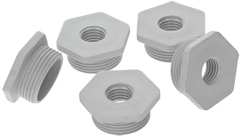 Kalitec G6251600 - Reducción M25/M16 (5 unidades, plástico, color gris claro, rosca hembra hexagonal, rosca interior M16, rosca exterior M25, IP68)