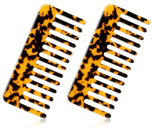 2 Stück Lockenkamm Antistatischer Zahnkamm Kamm Frauen Haar Locken Kamm mit Großer Zahnung Bruchfester Kämme Grobzinkiger Haarbürste Breiter Haarkamm Haarentwirrer kämme für Kamm und Lange Haare
