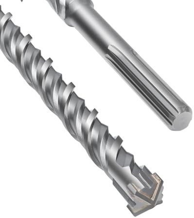 SDS Max - Broca para hormigón (28 x 600 mm, 4 cortes de metal duro y doble hélice, para hormigón, piedra, piedra natural)