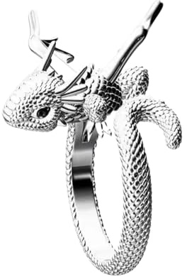 Anillo de ganchillo de dragón,Anillo de tensión de ganchillo para dedo Dragón, Anillos ajustables para tejer, Anillos de tensión de ganchillo de dragón, anillo de hilo animal para tejer con los dedos