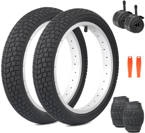 ZUKKA Pack de 2 Neumáticos Plegables para Bicicleta Infantil de 14 Pulgadas 14x2.125 Cubierta 57-254 Plus Pack de 2 Neumáticos de 14 Pulgadas con Válvula AV35mm Compatible con Bicicletas de Carrera