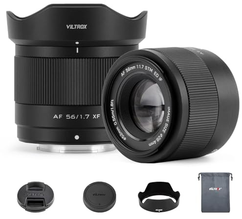 VILTROX 56 mm F1.7 Obiettivi Autofocus APS-C per Fotocamere con Attacco Fuji X Obiettivo Standard con Ampia Apertura,Compatibile con Fuji X-T5,X-T4,X-T30 II,X-S10,X-T200,X-T30,X-H1,X-H2,X-T3 e X-T100