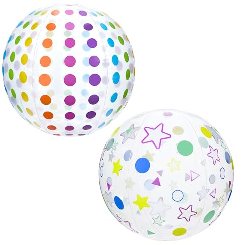 SYNCFUN 2 pelotas de agua hinchables, pelota de playa, pelota de agua para niños y adultos, juguete de fiesta de verano en la piscina