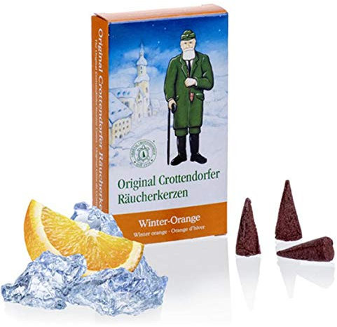 Crottendorfer Original Räucherkerzen - Winter-Orange, 24 Stück, 24er Packung