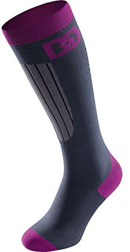 BD SOCKS Purple PFI 70 Kompressionssocken mit Merinowolle Ski - Snowboard Socken , S Grigio/Viola