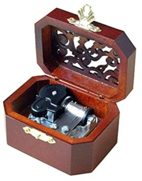 WESTONETEK Vintage Wood Carved Mechanism Musical Box Wind Up Music Box Gift for Christmas/Birthday/Valentine's Day, Melody Amazing Grace
