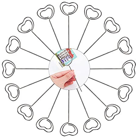 Fotohalter aus Metall, 35-teilig, Kartenhalter in Herzform, Tischnummernhalter, Memohalter, Hochzeit/Geburtstag.