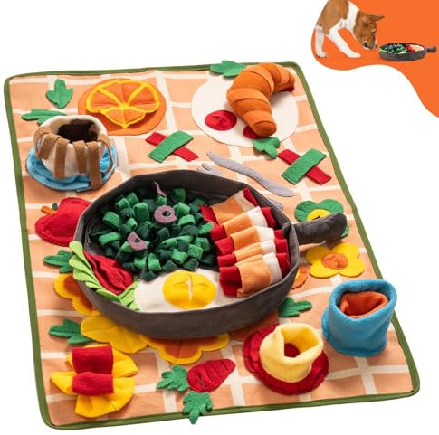 MEWOOFUN Difficult Dog Snuffle Mat Large Removable Puppy Snuffle Mat for Boredom & Training Slow Feeding Encourage to Explore Foraging Skills (70x50cm)