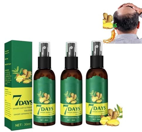 ShougaGRO Japanese Hair Growth Spray, 7 Days Ginger Hair Growth Spray, Fast Hair Growth, Hair Growth & Hair Thickening, Hair Loss Treatment for Men & Women (3pcs)