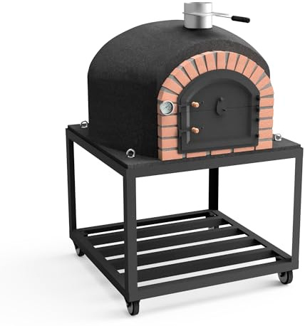MOVELAR - Horno de Leña Exterior de Obra GRAN CANÁRIA (Blanco - 80 x 80 x 170 cm) - Horno de jardín de cocción con leña, aislado con corcho, 3 mantas cerámicas incluidas - REF: M00095