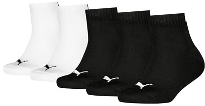 PUMA Lot de 5 paires de chaussettes unisexes pour enfant, noir/blanc, 35-38
