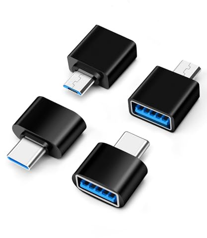 leizhan Adattatore da USB C a USB 3.0 (2 pezzi), adattatore da Micro a USB 3.0 (2 pezzi), compatibile ad alta velocità