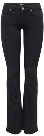 ONLY Onlblush LW Flared DNM Rea1099 Noos, Denim Nero, (L) W x 32L