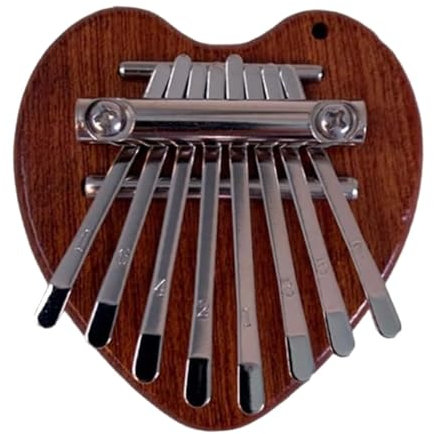Karimba - Pianoforte per pollice a 8 tasti, ideale per bambini e adulti (Brown, 6,5 x 6,5 x 1,8 cm)