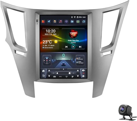 Bilradio för Su-baru Outback lmpreza Legacy 2009-2014 Android 15 Stereo 9'' Pekskärm GPS Navi med trådlös CarPlay Android Auto Mirror Link WiFi BT FM/RDS/EQ Backupkamera(Color:P1)