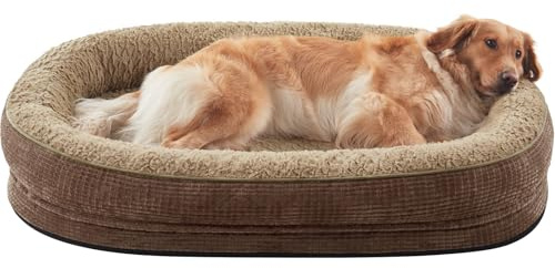 Pawk Orthopädisches Hundebett Grosse Hunde, Vierseitiges Nackenrolle Kissen Hundebett Orthopädisch, Memory Foam Hundekorb XL Wasserdicht rutschfest, Hundebetten Abnehmbar und Waschbar