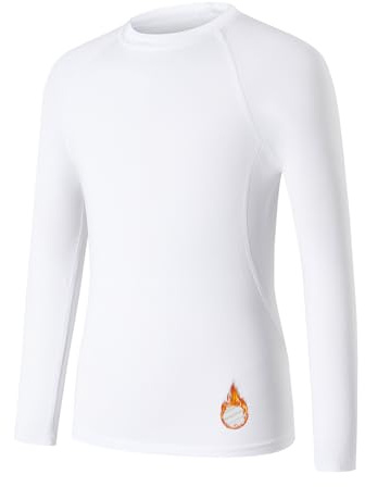 HYCOPROT Camiseta Térmica para Niños Ropa Interior Térmica de Manga Larga Camiseta Interior de Forro Polar para Jóvenes Ropa Funcional Transpirable para Esquiar en Invierno Fútbol Senderismo Ciclismo