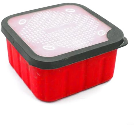 ComfyHarbor Caja de cebo vivo de plástico portátil, con agujeros transpirables, contenedor de gusanos rojos con sello de silicona, para pesca de carpas, caja de almacenamiento ligera de 170 x 170 x 85