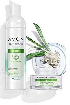 Avon Nutra Effects matte Tagescreme & Reinigungsschaum Set für Mischhaut
