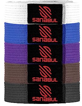 Sanabul BJJ Belt for Men & Women Brazilian Jiu Jitsu Belt with Ranking Stripes Sleeve Bar Kids Jiu Jitsu Gi Competition Approved - Purple, A0