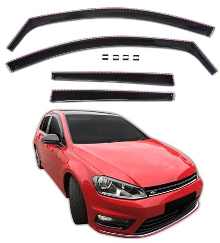 J&J AUTOMOTIVE GD Déflecteurs d'air et de Vent pour Volkswagen Golf 7 Break 2012-2019, Ensemble 4pcs, Teintés, Avant et Arrière, Aérodynamique