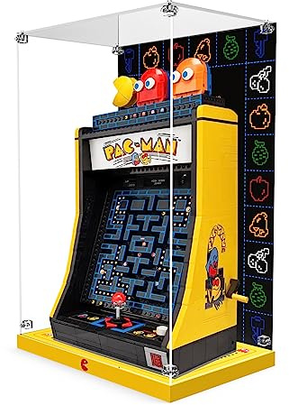 Acrylic Display Case for Lego Pac-Man Arcade Machine Building Toy Set, Dustproof Display Box for Lego Pac-Man Arcade Machine 10323, Customized Decorative Box & HD Painted Background