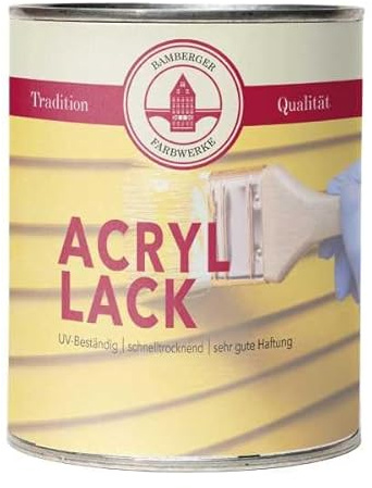 Bamberger Farbwerke Acryllack, Buntlack für Innen und Außen (Lichtgrau glänzend, 750ml)