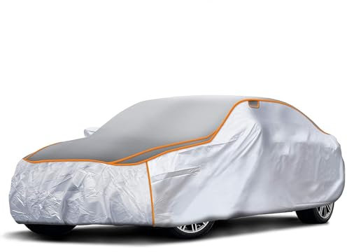 MRWIZMS Funda Coche Exterior Antigranizo, Duradera, 450 a 490 cm de Largo, Ajuste Semi Personalizado, Impermeable, Protección UV, para Coches Pequeños (Sedanes, Deportivos, Coupes, y Utilitarios)